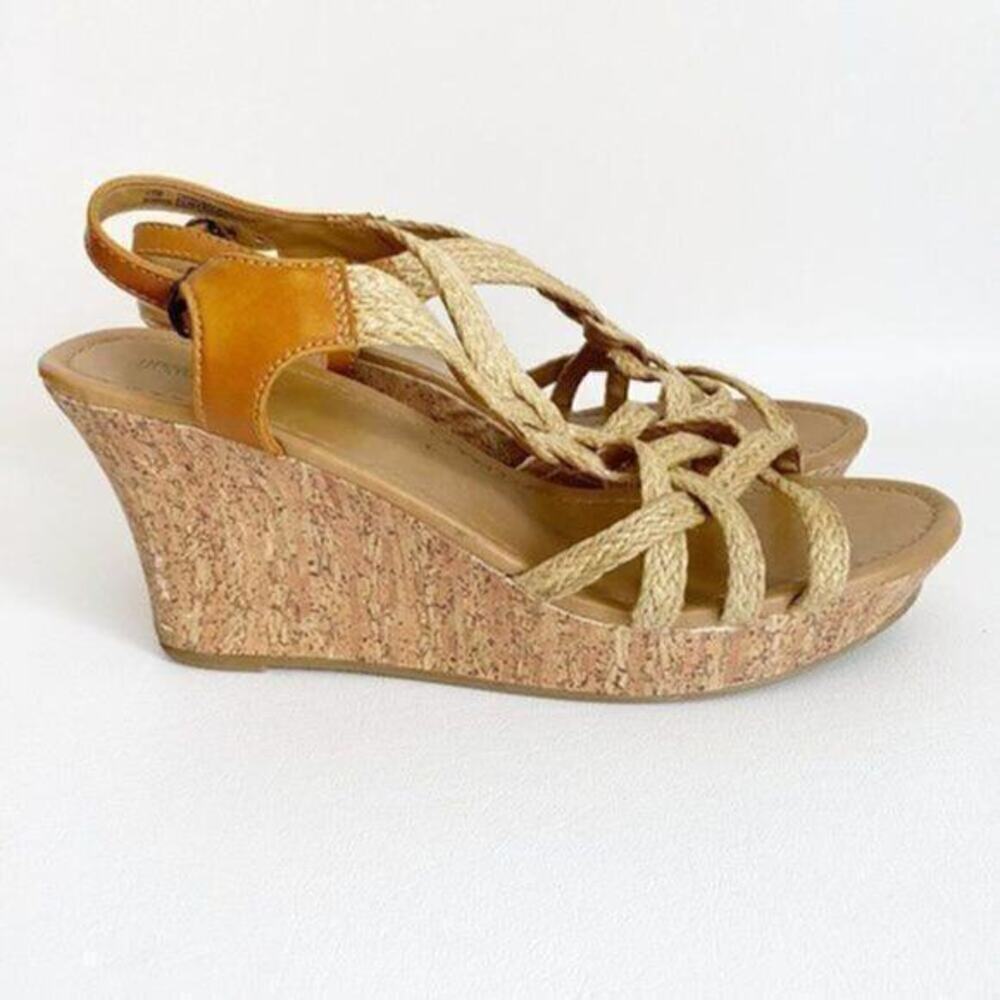 Seychelles - Natural Nude Dogwood Cork Wedge Woven Fibre Sandal Size 11 - Picture 2 of 9